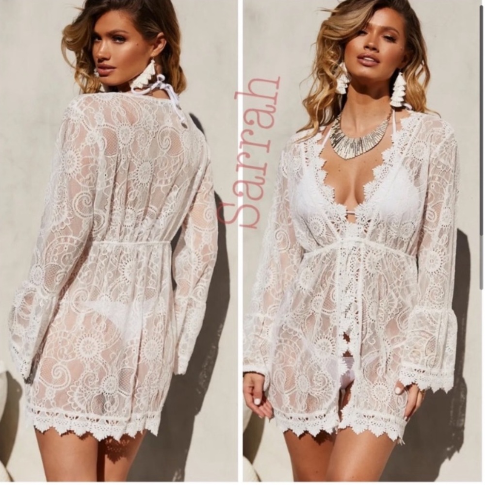 Gorgeous New Sexy Bohemian Lace Mini Dress Coverup
